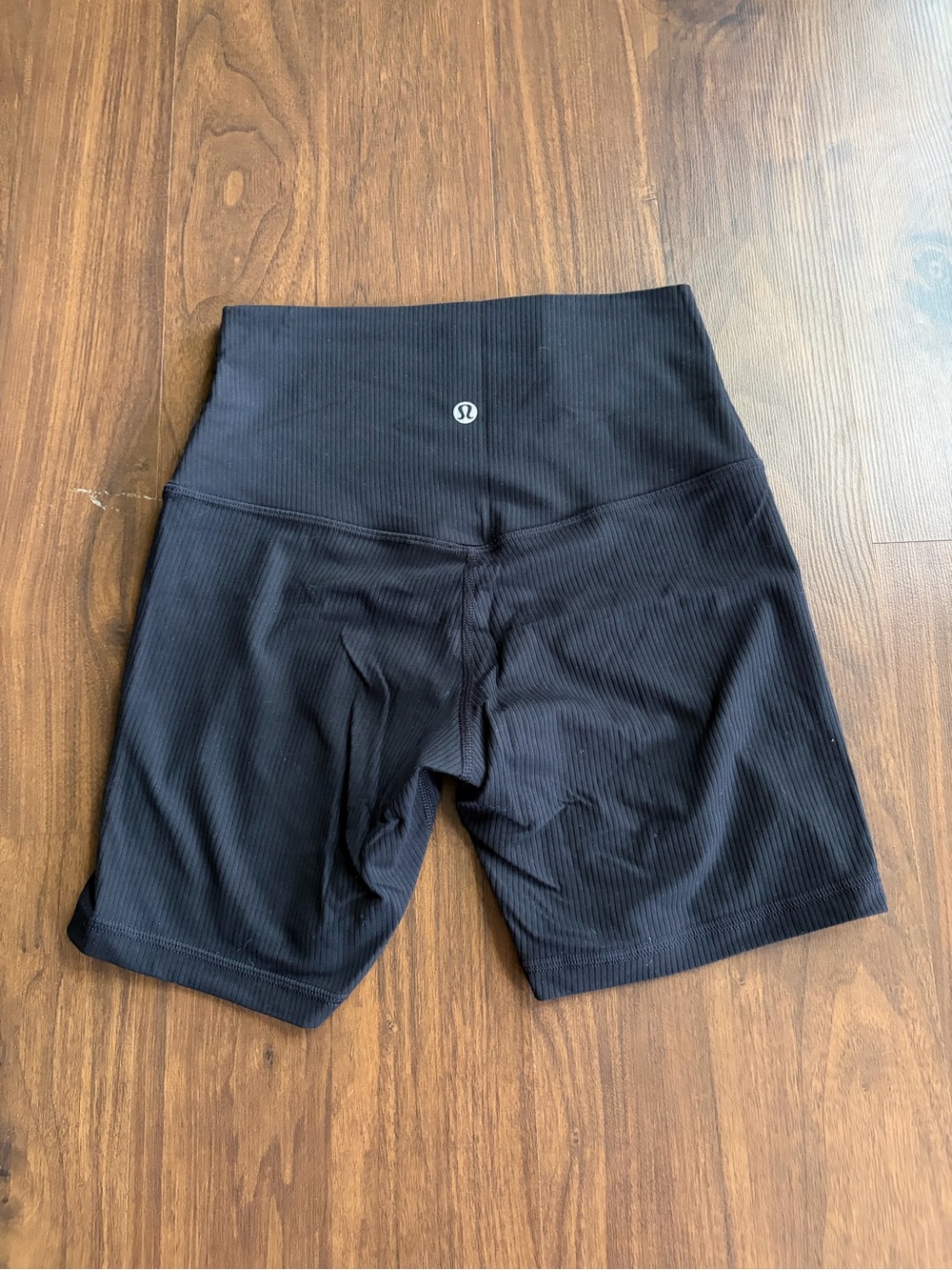 lululemon athletica Black High-Rise Ribbed Bike Shorts